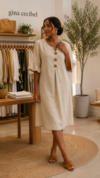 Noelia - Vestido Lino & Algodón Elegance
