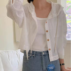 Olia - Camisa Casual con Capucha y Rayas