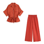 Dana - Elegant Vintage Blouse and Pants Set