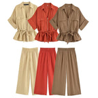 Dana - Elegant Vintage Blouse and Pants Set