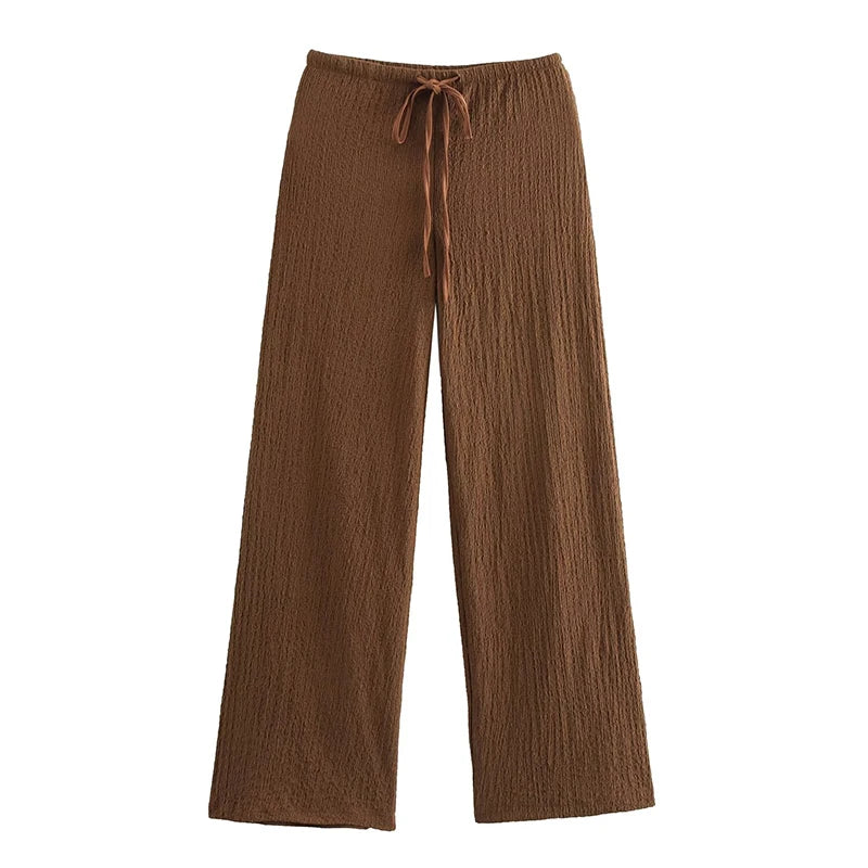 Sheena - Conjunto Elegante de Dos Piezas con Pantalón Acampanado