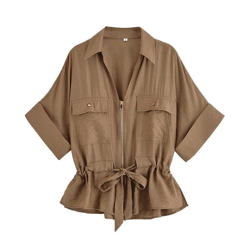 Dana - Conjunto Vintage Elegante de Blusa y Pantalón