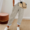 Susana- Pantalón de Rayas con Puño de Poliéster y Elastano