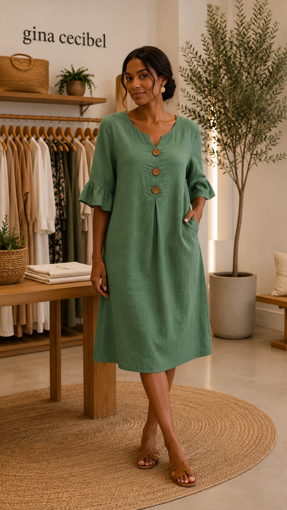 Noelia - Vestido Lino & Algodón Elegance